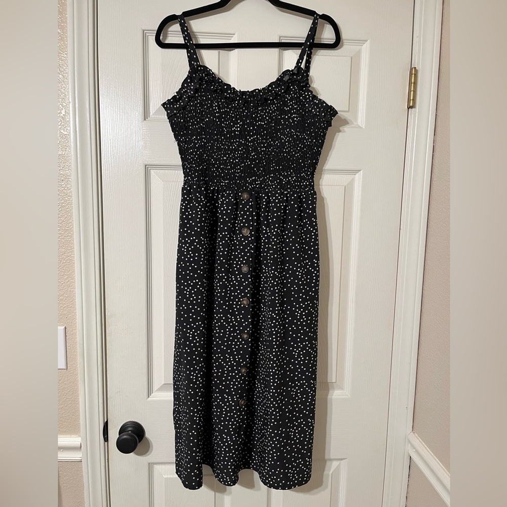 Black and white polka sundress XL